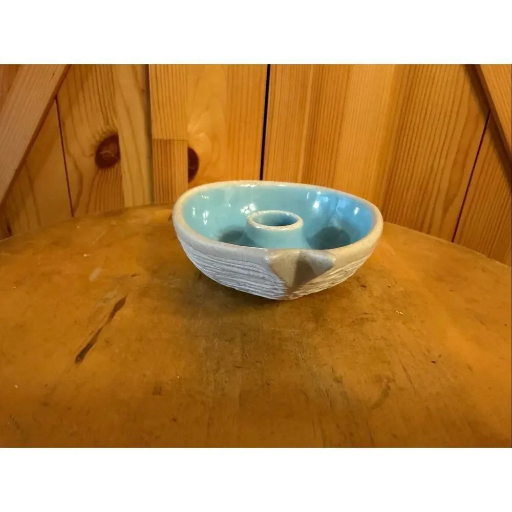 vintage Pigeon Forge Pottery candle holder  glazed interior (7571)